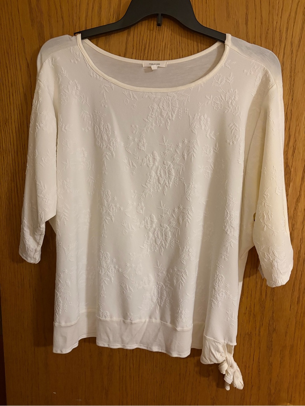 Maurices Cream Textured Tie-Hem Tunic